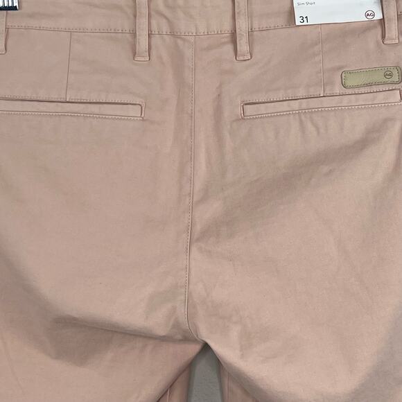 AG Adriano Goldschmied Wanderer Slim Chino Cotton Shorts Vintage Pink 38 NWT - Picture 10 of 15